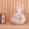 Vintiquewise Basket With Handles, Beige, Willow QI003055W